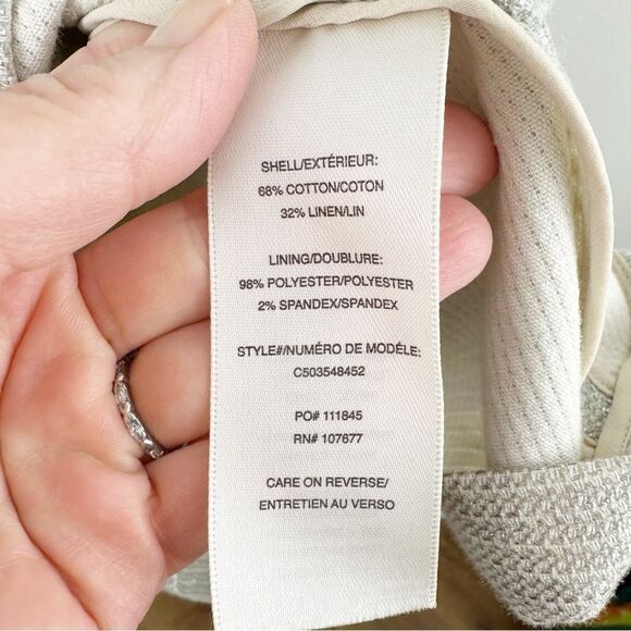 Alice+Olivia Short Sleeve Mini Cotton/Linen Sheath Dress Silver/Gold‎ Size 2 - Picture 8 of 11